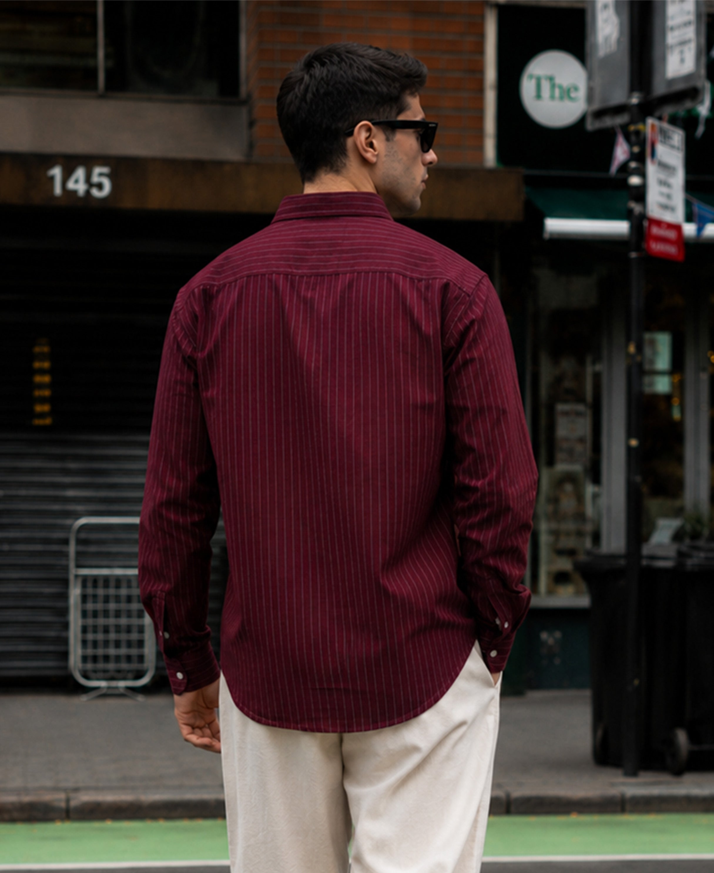 Maroon Oxford Stripe Buttondown Shirt