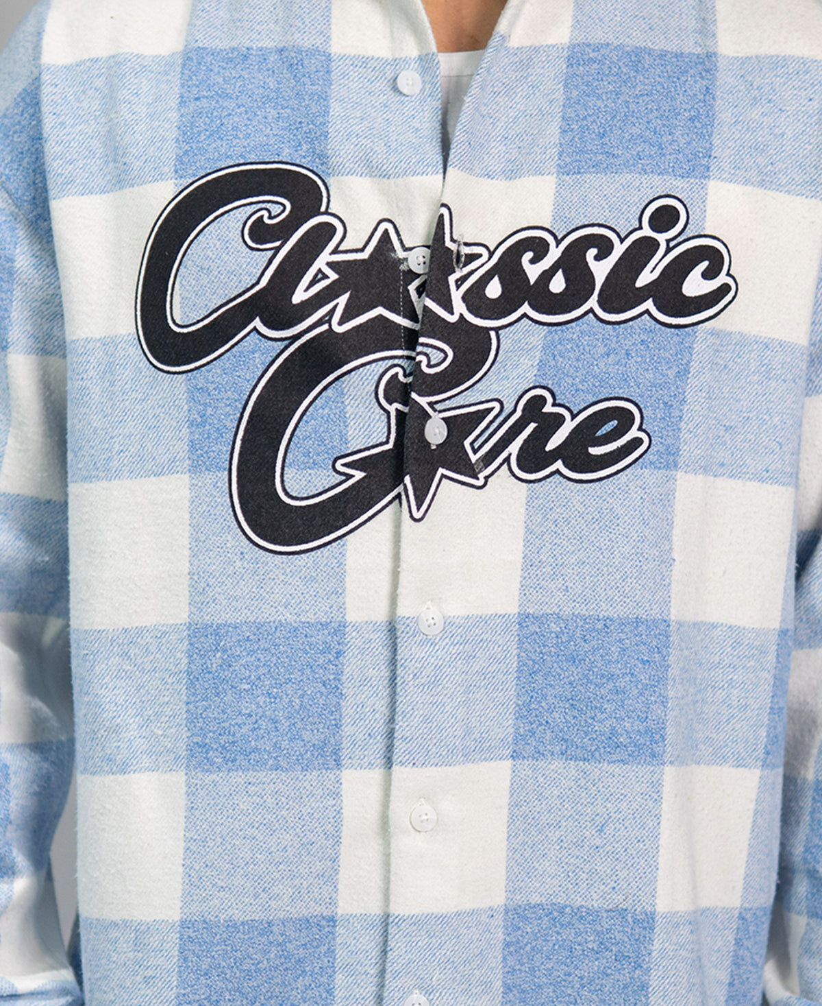Blue Printed Checks Shirt