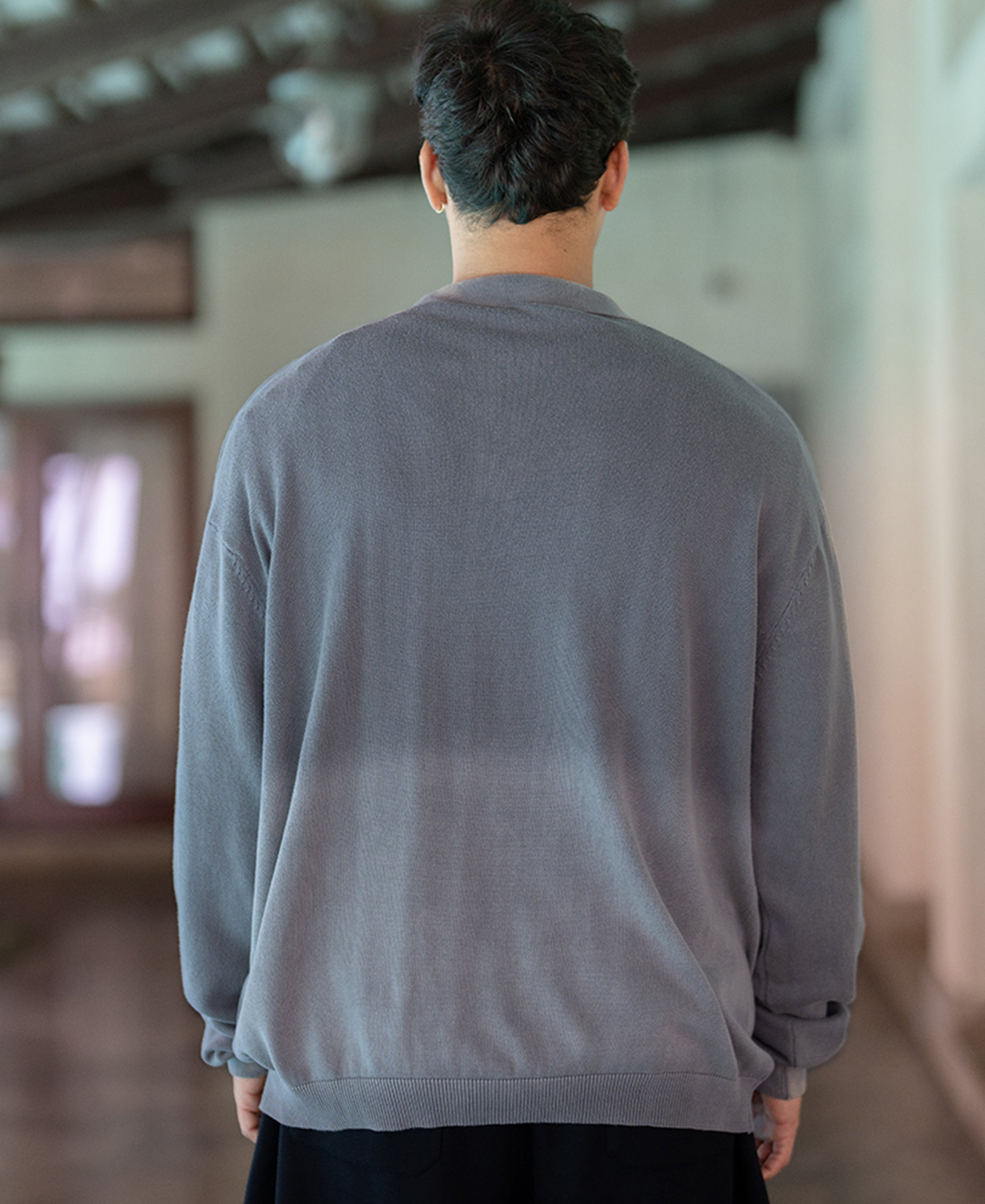 Grey Printed Knit T-Shirt 100% Cotton