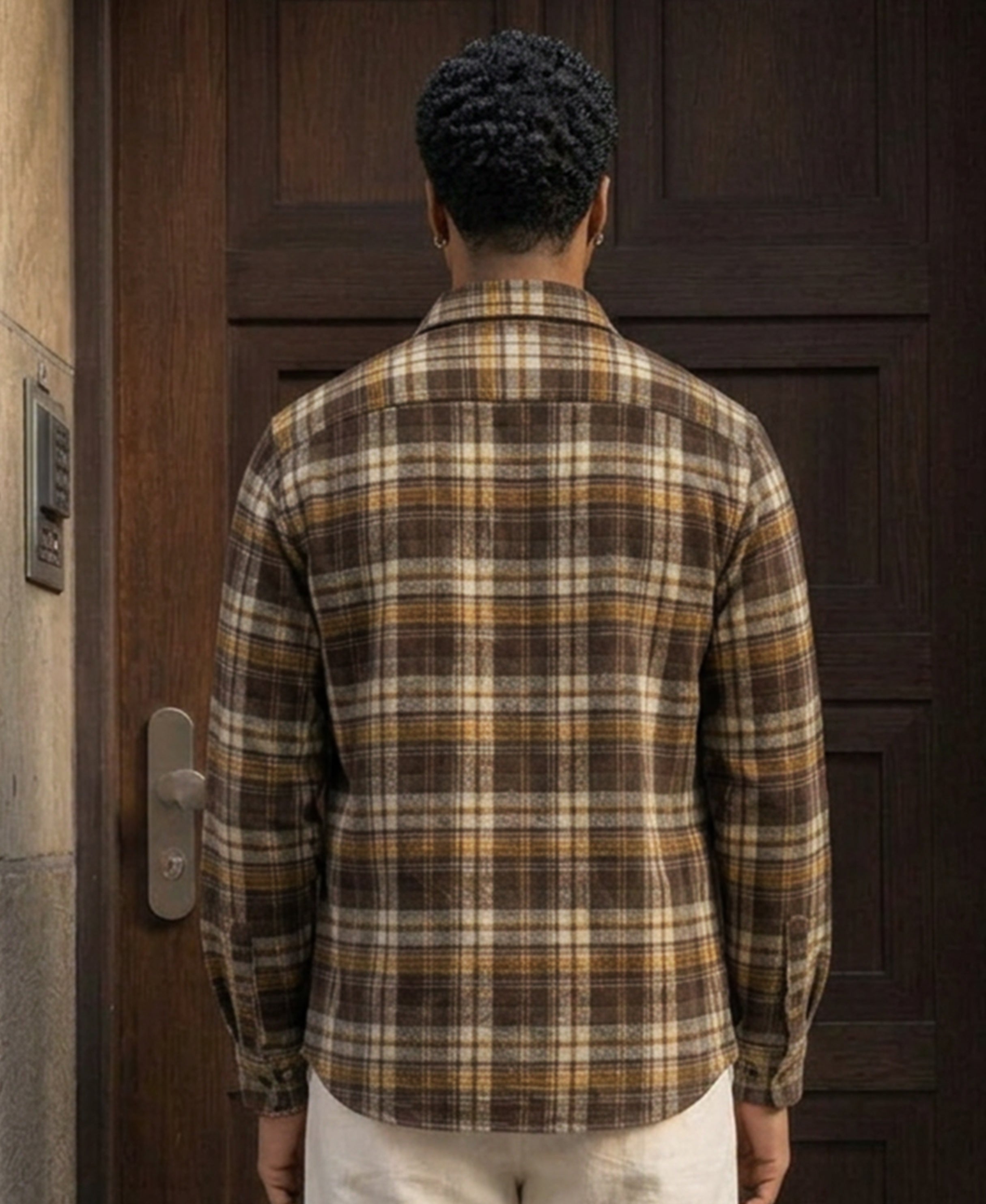 Brown Checks Shirt 100% Cotton