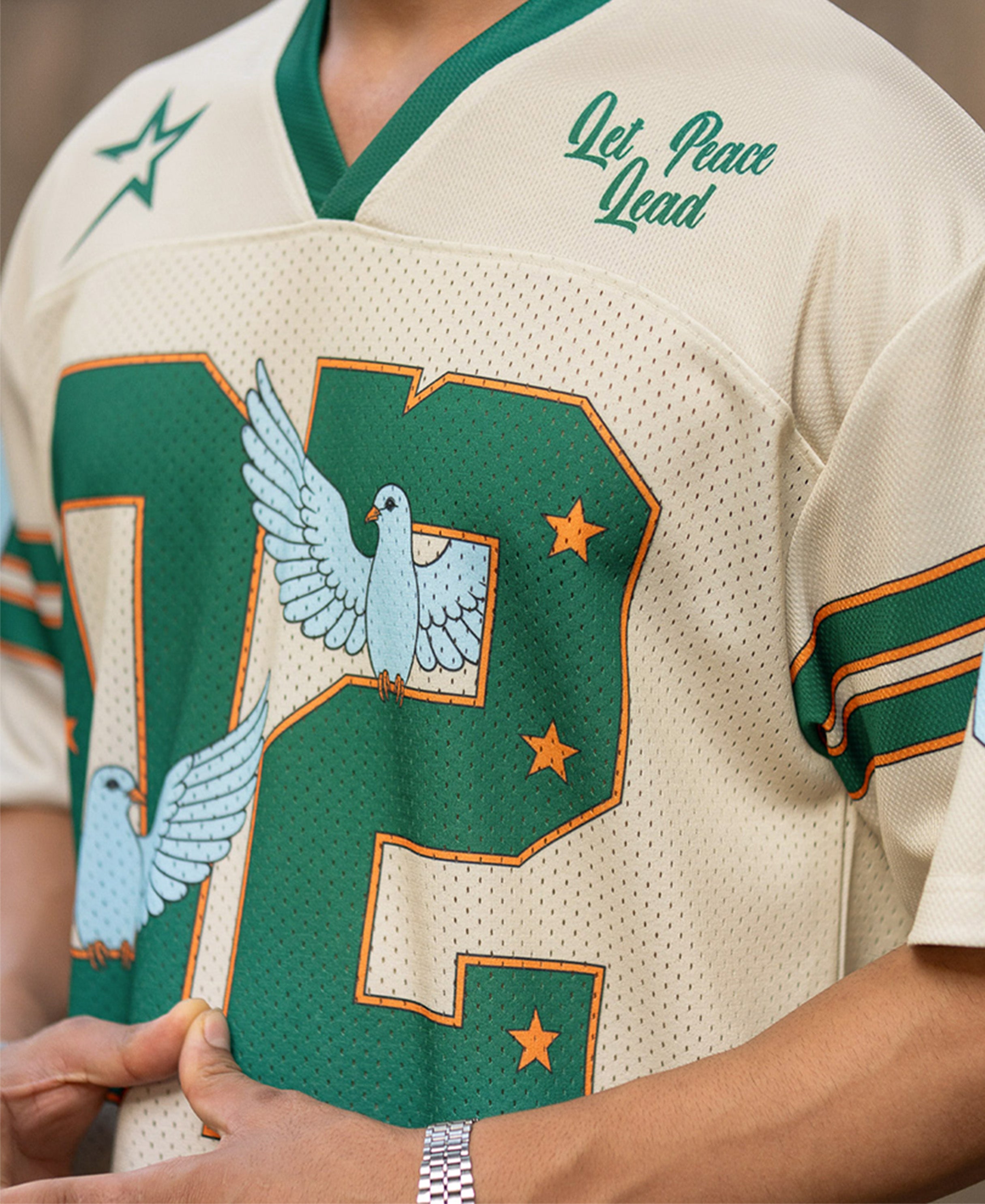 Cream Dove Print Jersey T-Shirt