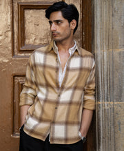 Beige Checks Shirt 100% Cotton