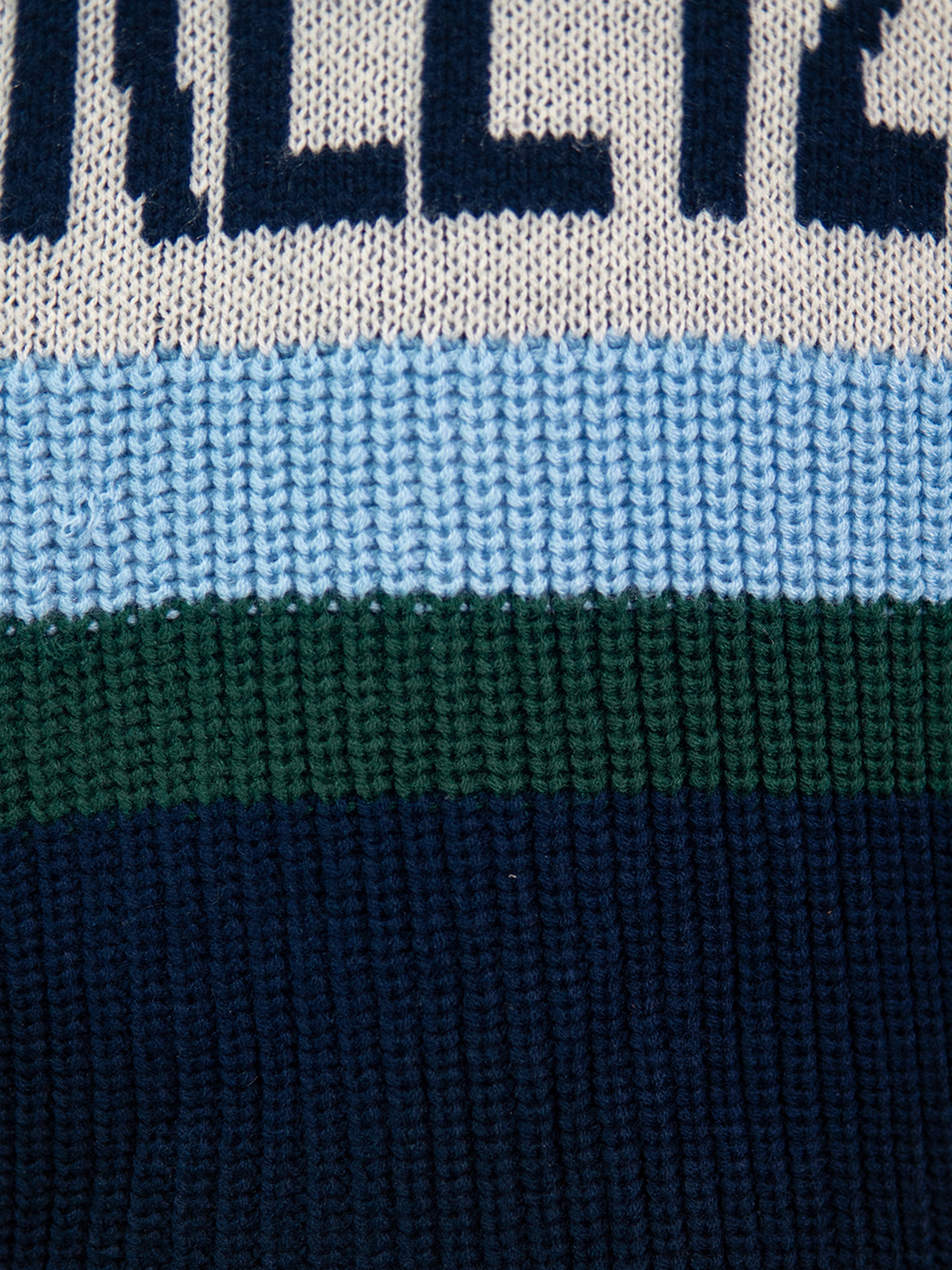 Multicolor Striped Polo Neck Sweater