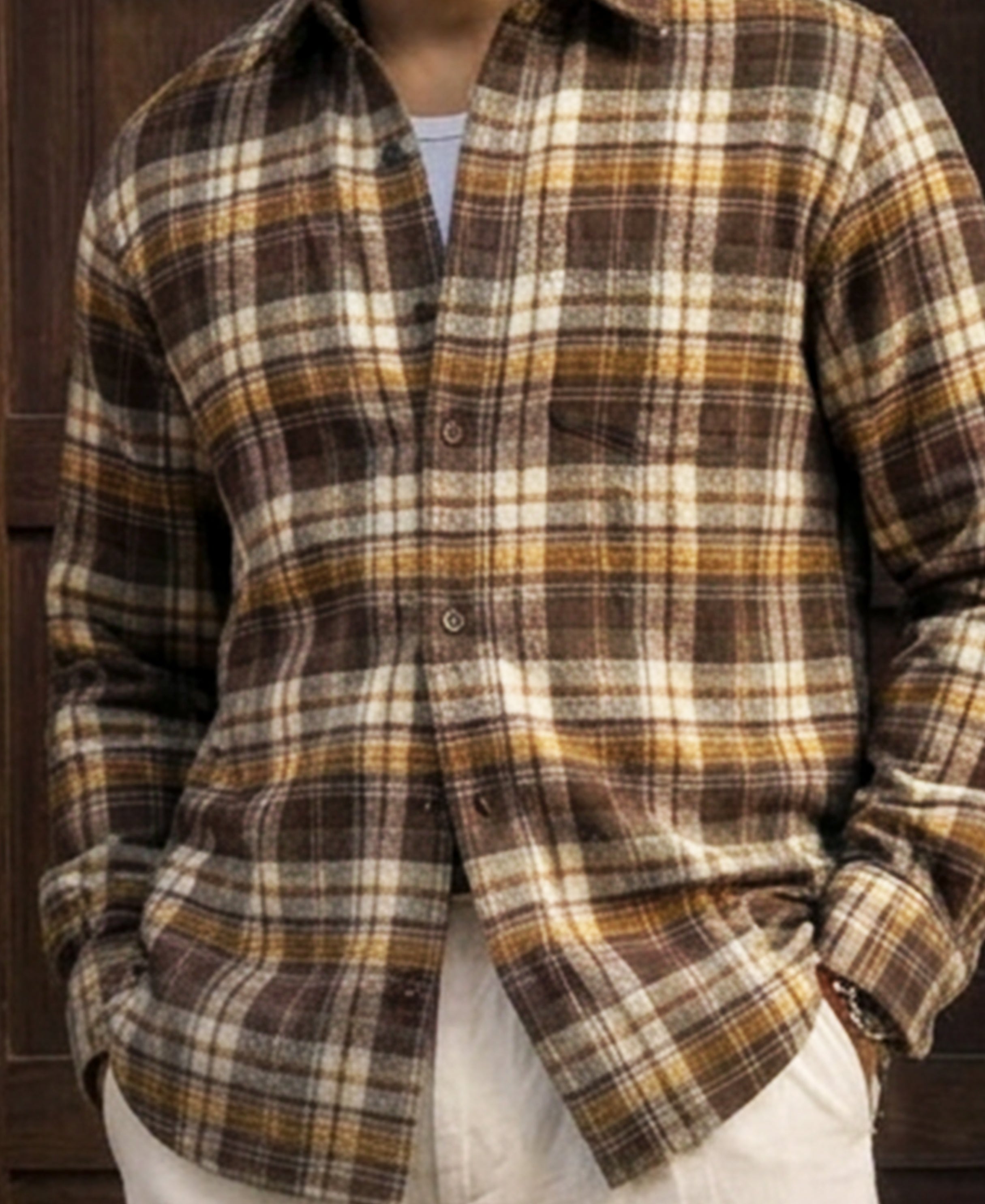 Brown Checks Shirt 100% Cotton