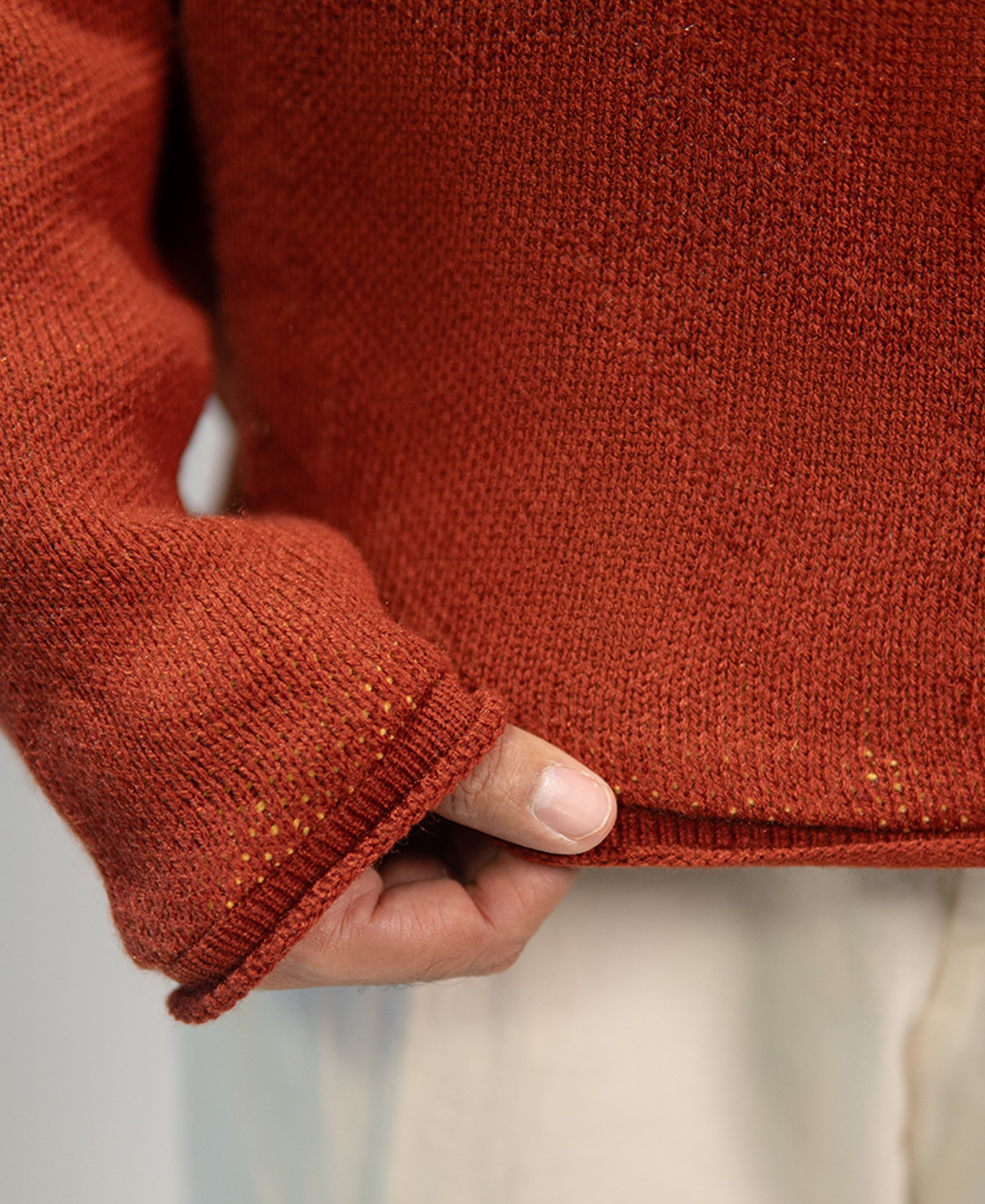 Rust Sun Jacquard Sweater