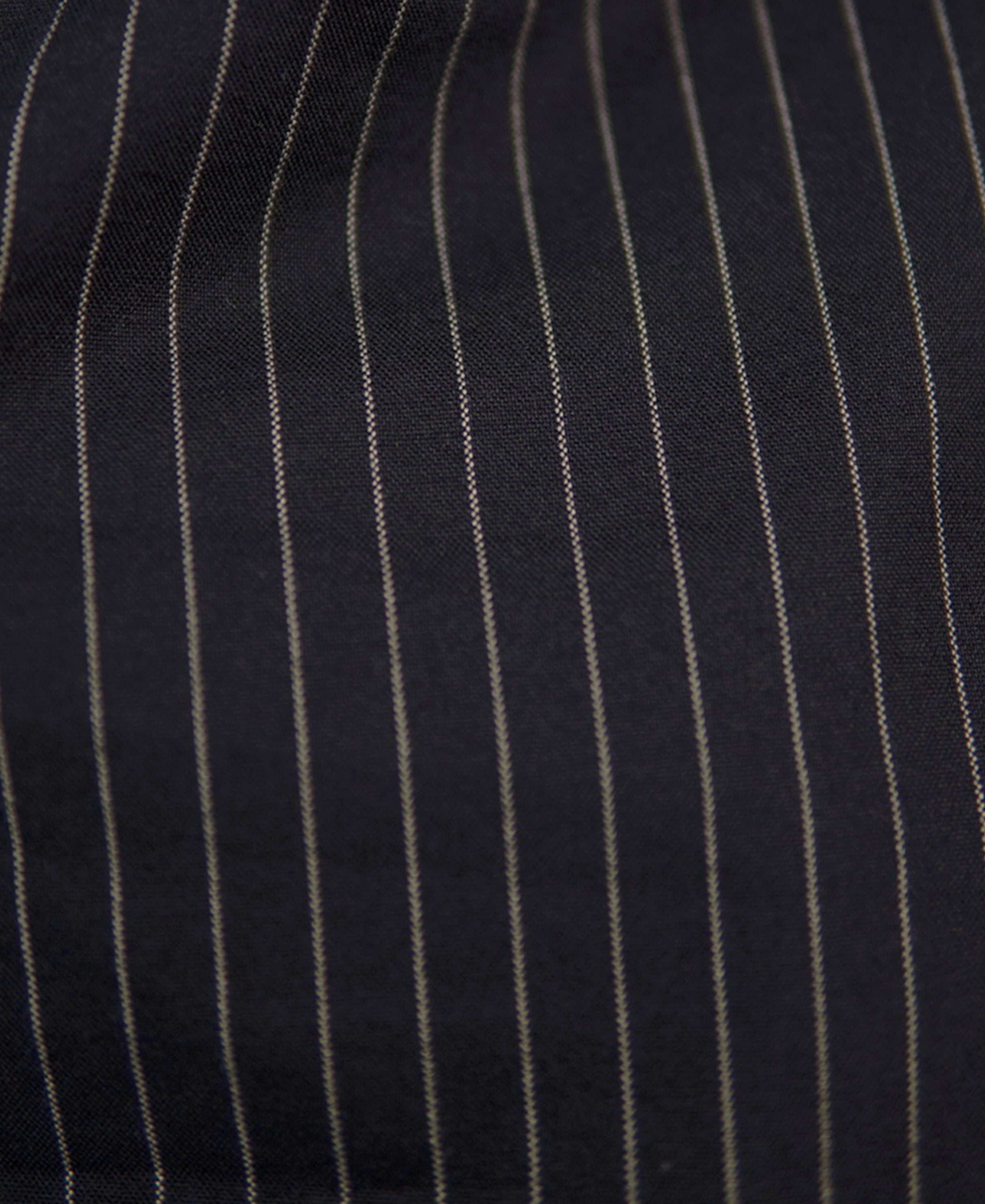 Black Cotton Oxford. Stripe Shirt