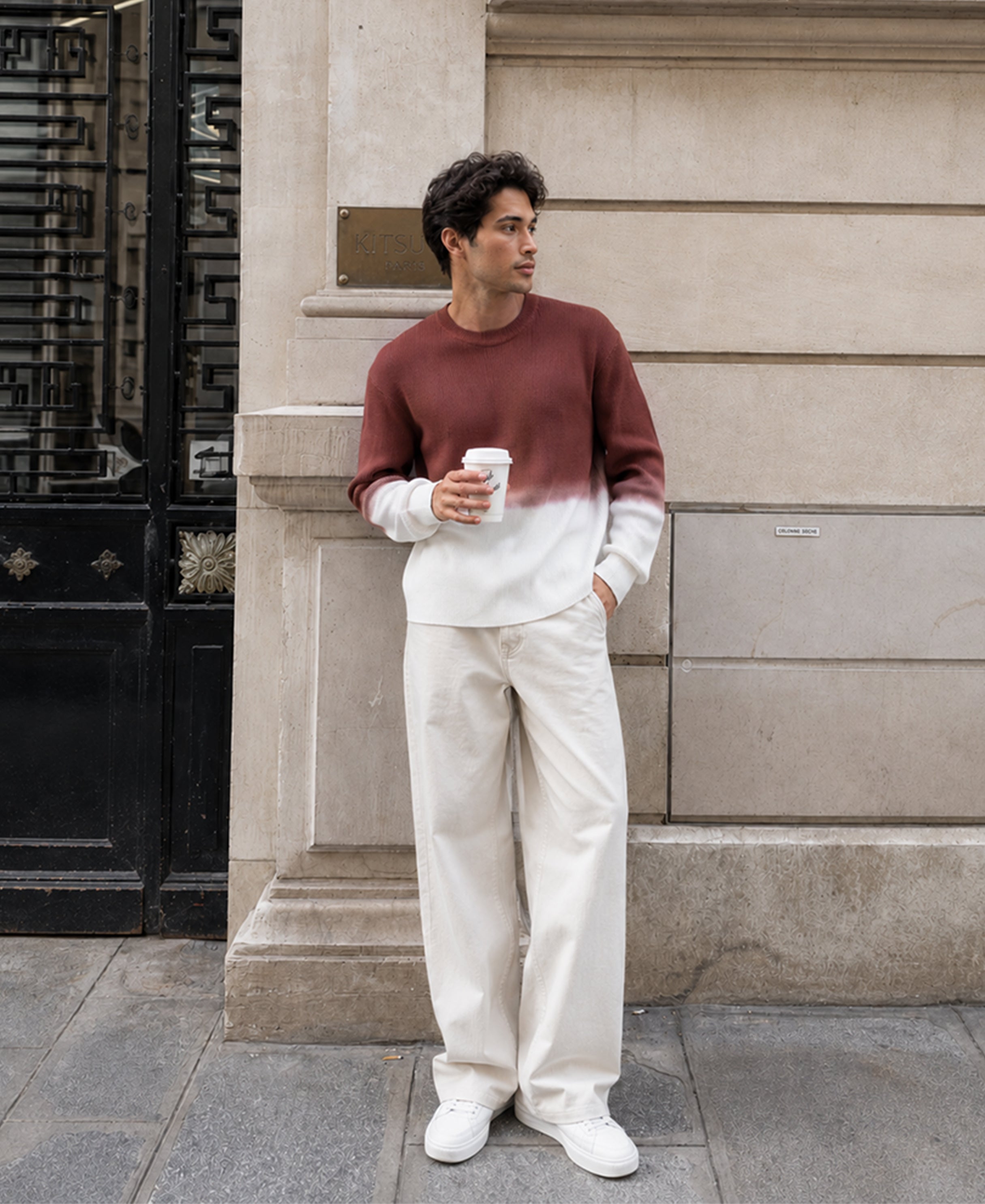 Rust Ombre Knit T-Shirt 100% Cotton