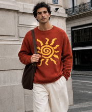 Rust Sun Jacquard Sweater