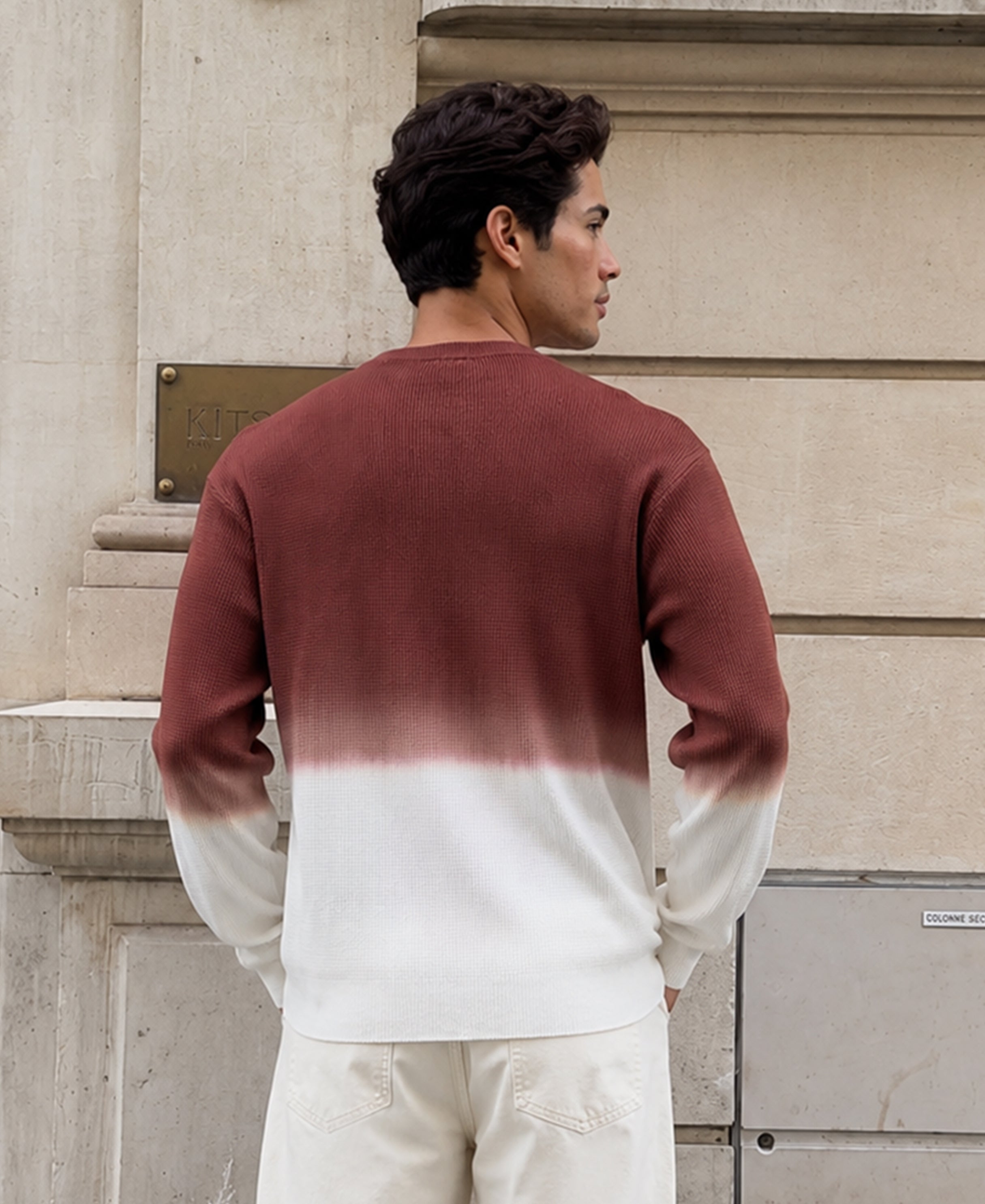 Rust Ombre Knit T-Shirt 100% Cotton