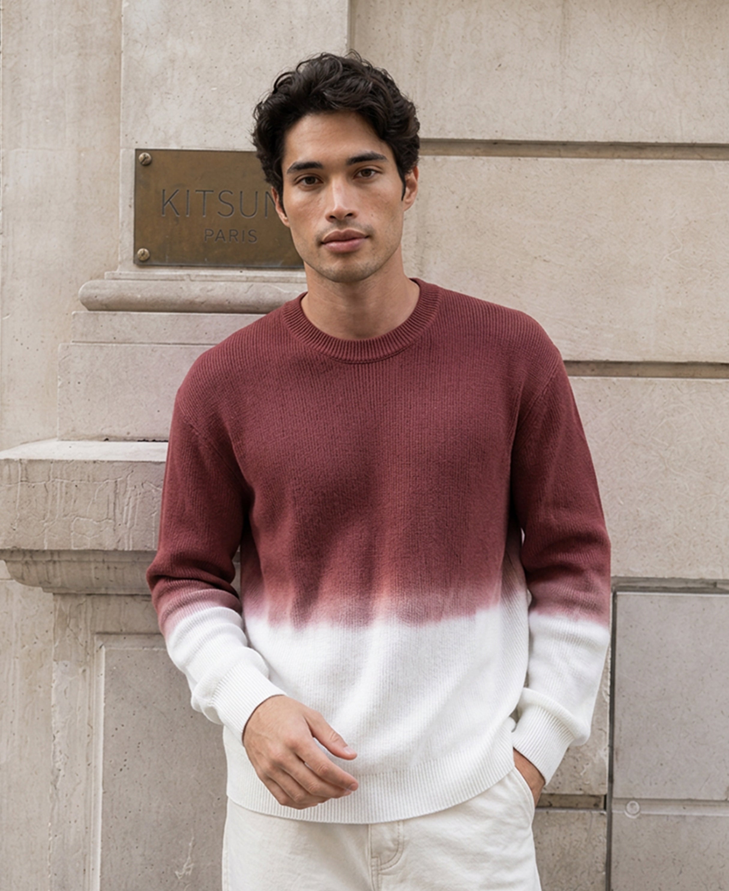 Rust Ombre Knit T-Shirt 100% Cotton