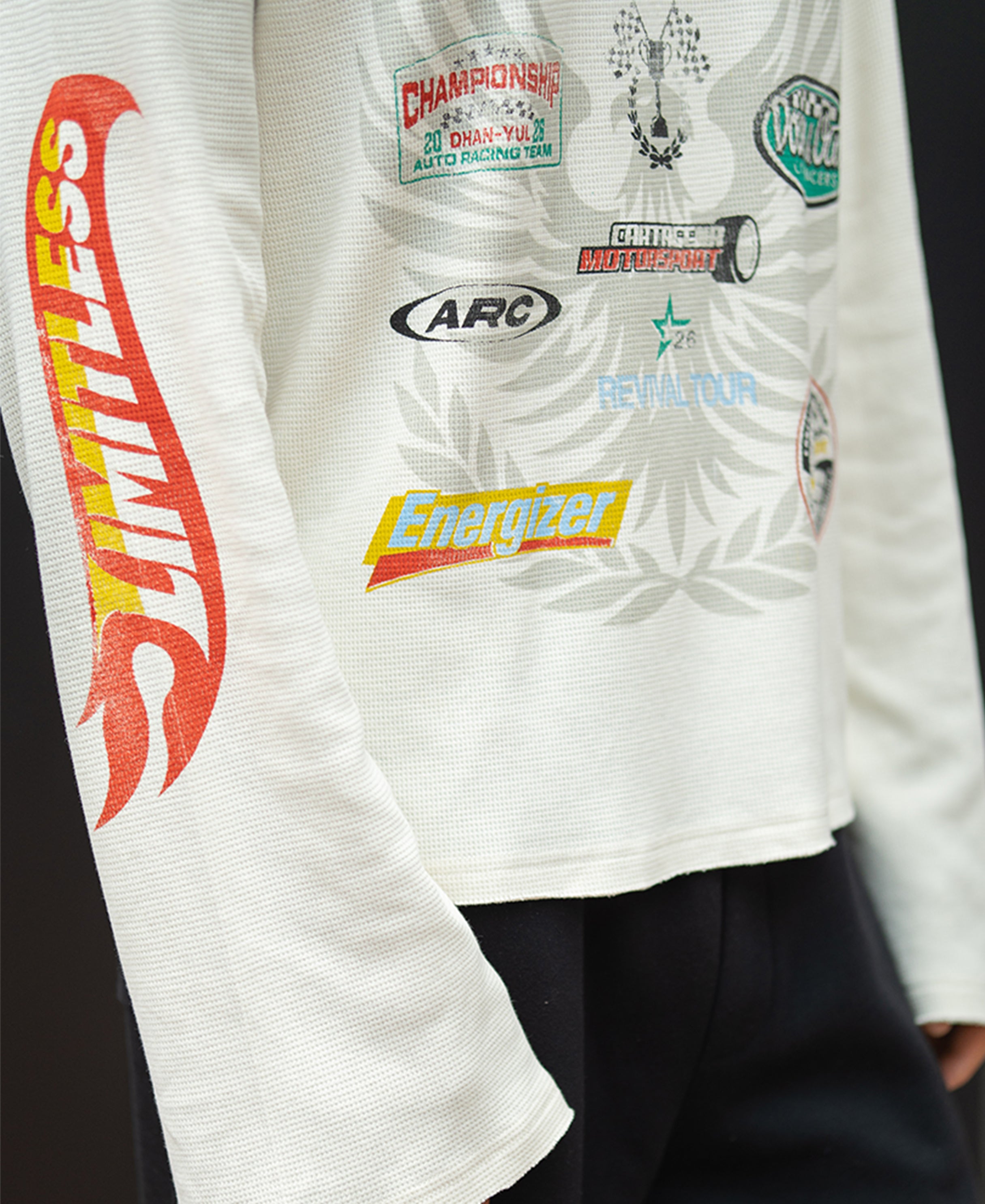 Cream Boxy Racing T-Shirt 100% Cotton