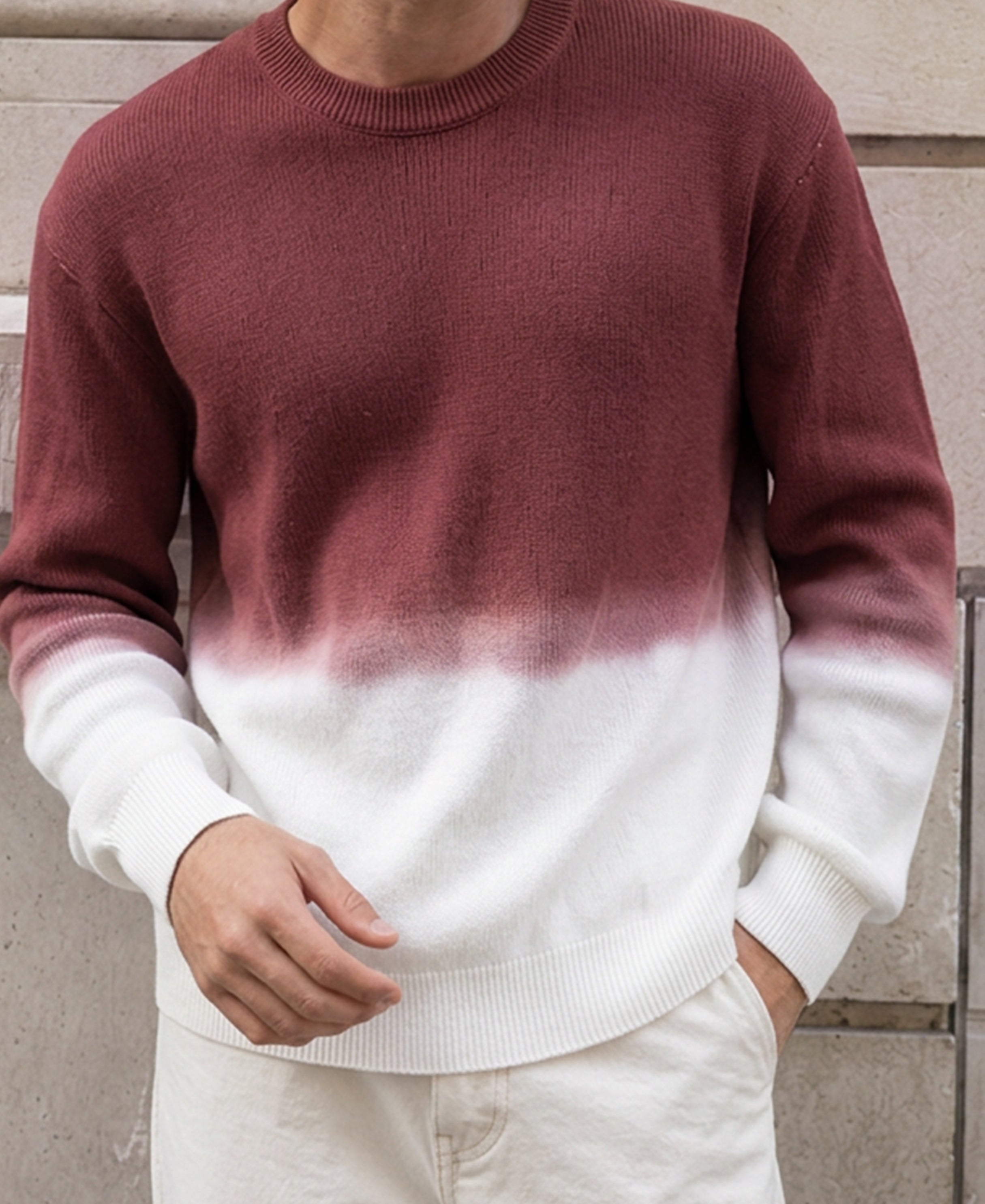 Rust Ombre Knit T-Shirt 100% Cotton
