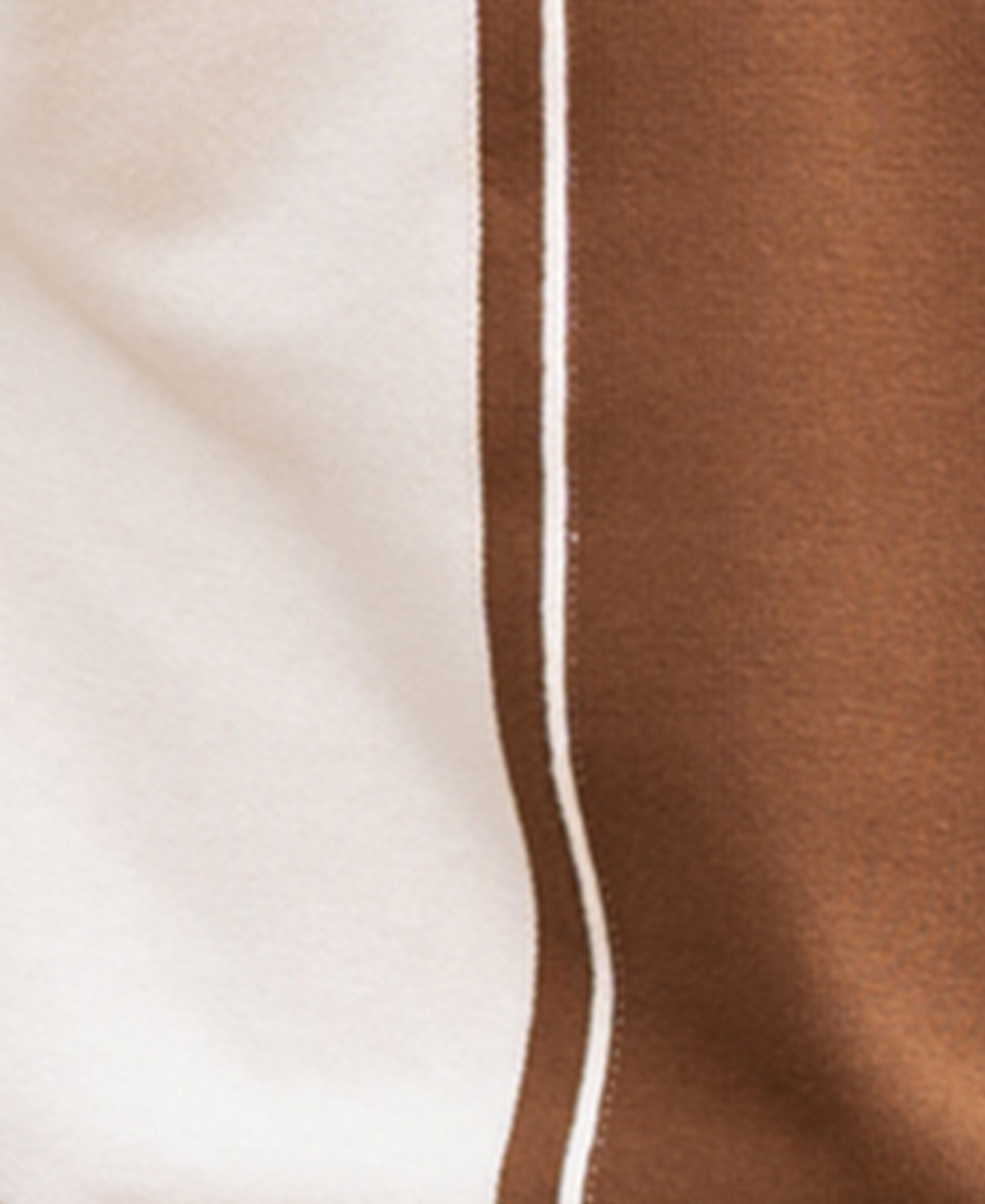 Brown-White Colour Blocked Polo T-Shirt 100% Cotton
