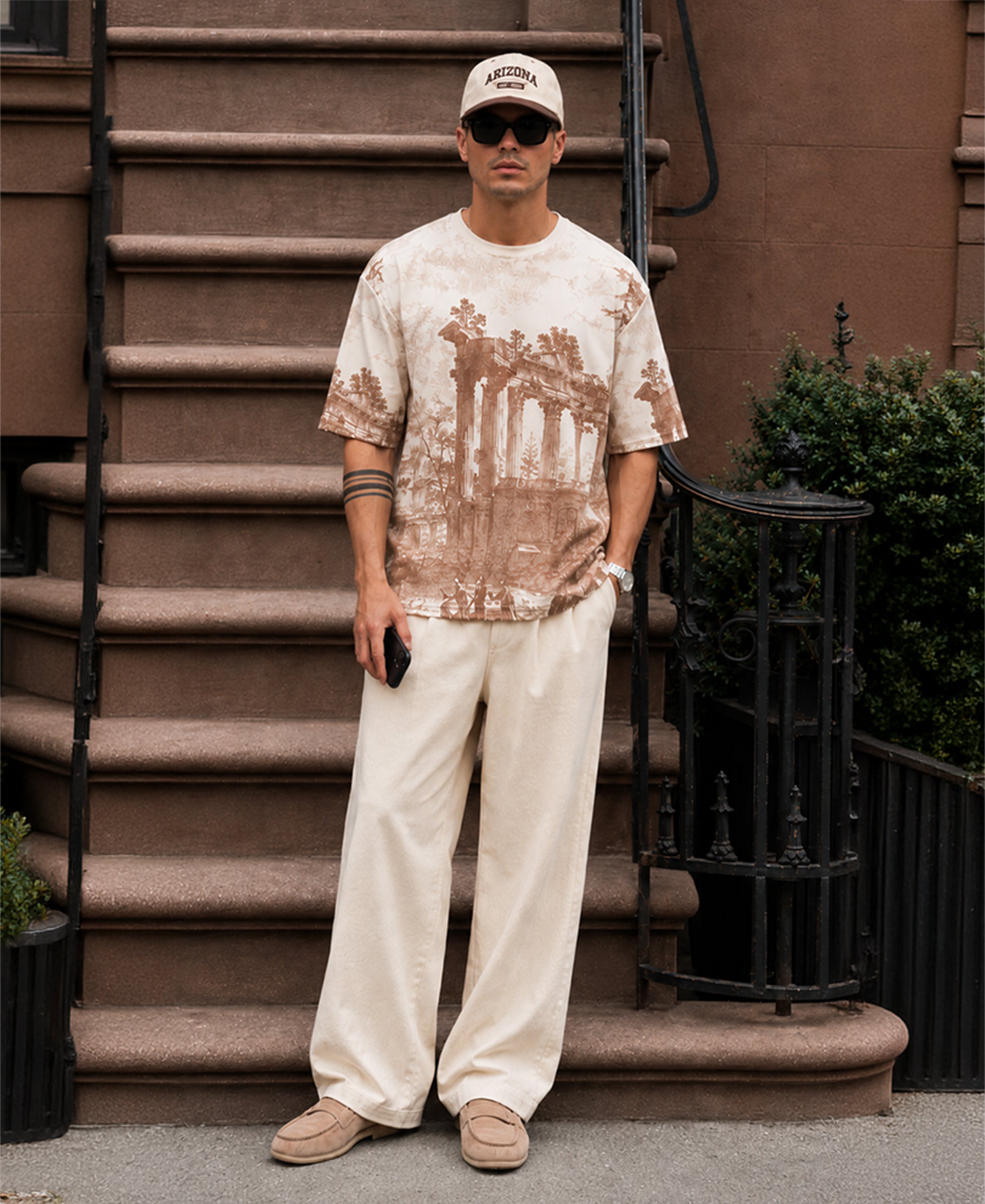 Off-White Architectural Print T-Shirt 100% Cotton