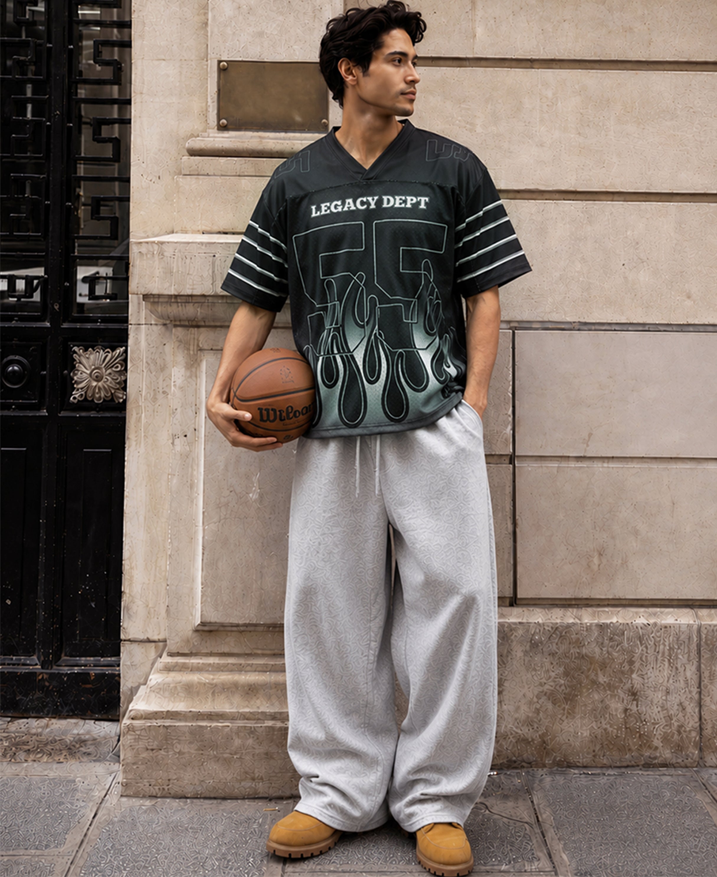 Black Printed Jersey T-Shirt