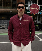 Maroon Oxford Stripe Buttondown Shirt
