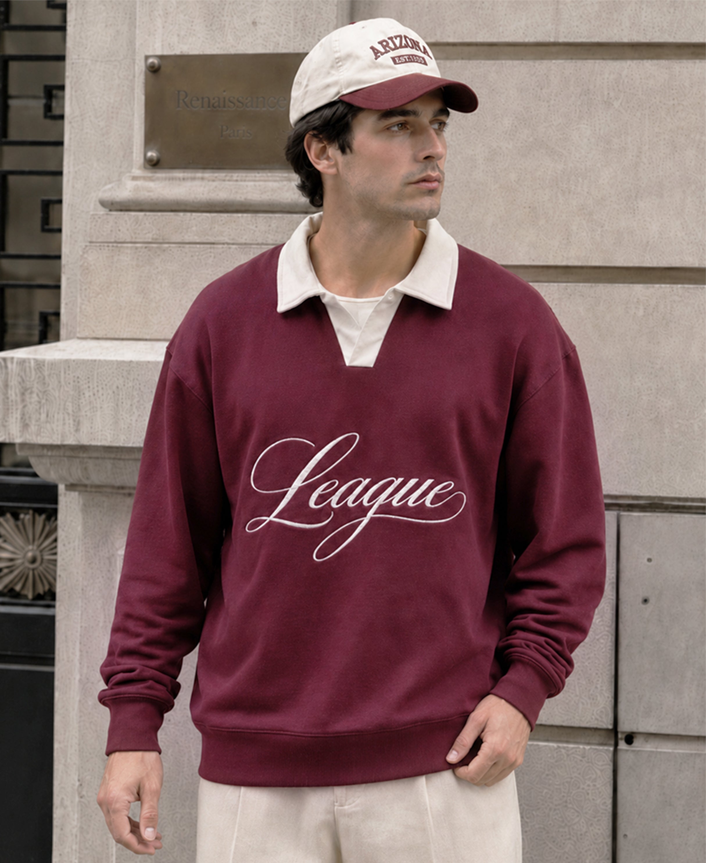 Wine Embroidered Polo T-Shirt 100% Cotton
