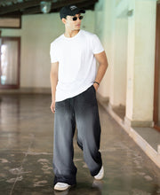 White Spray Basic Baggy Track Pant