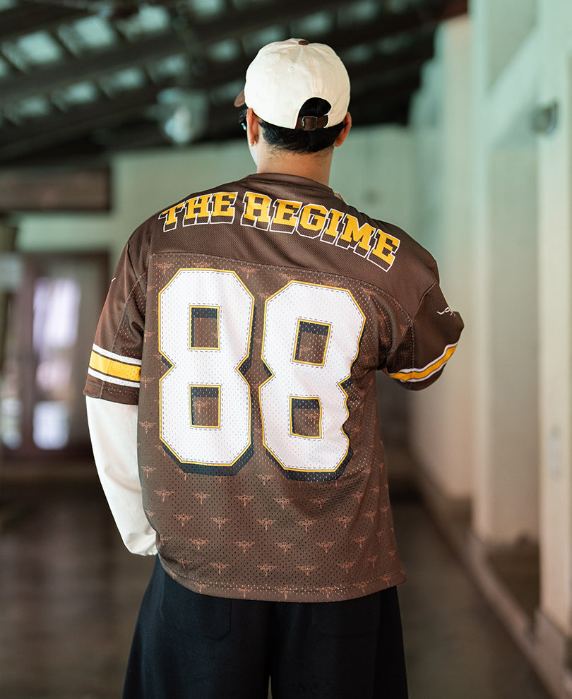 Tan Brown Printed Jersey T-Shirt