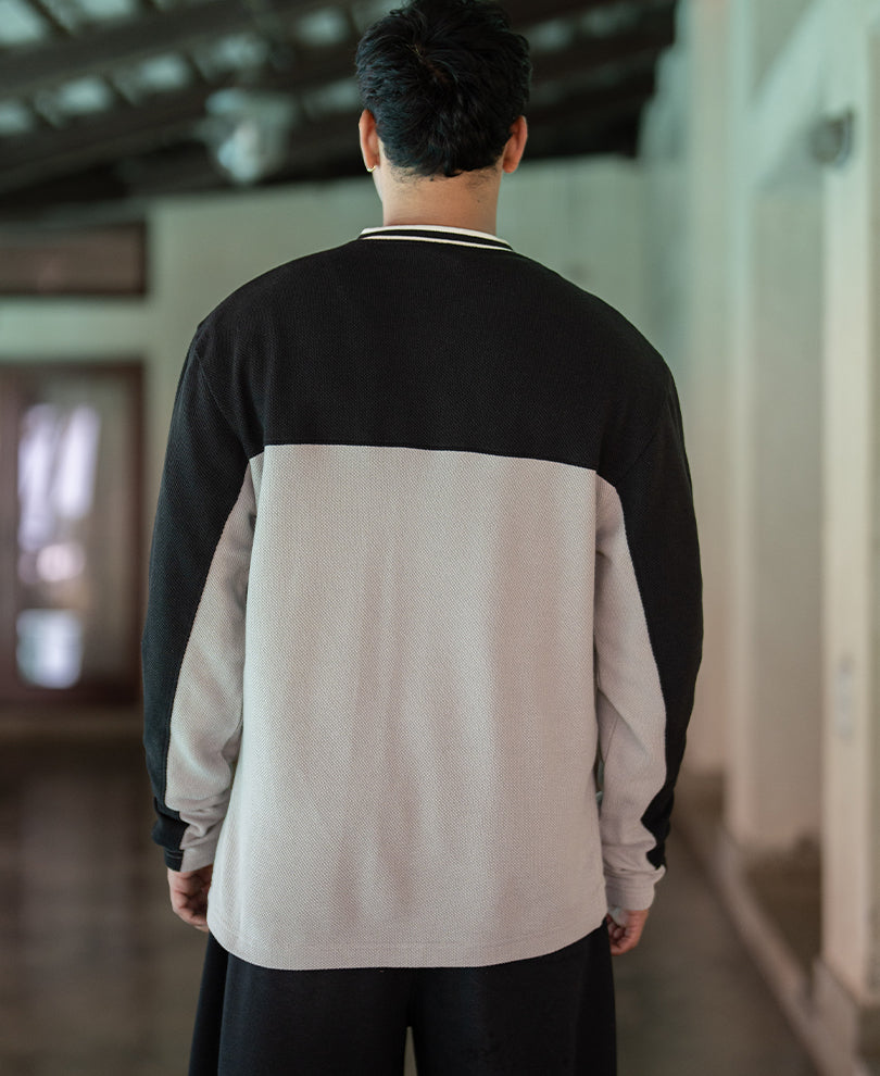 Grey & Black Printed T-Shirt