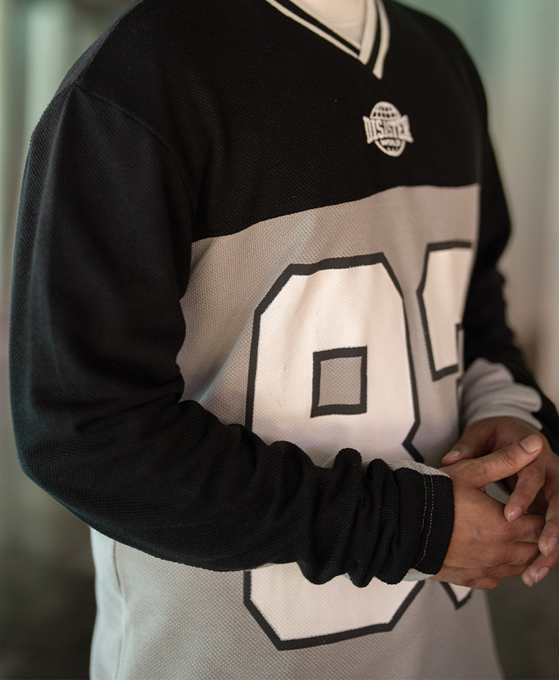 Grey & Black Printed T-Shirt