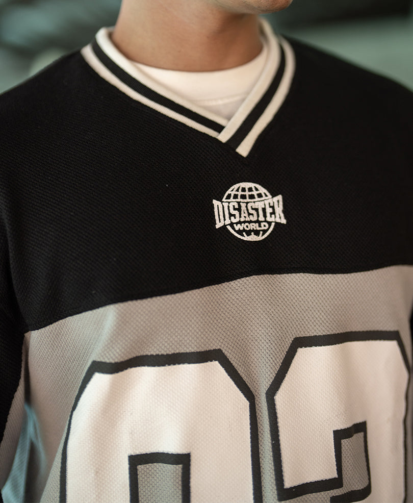 Grey & Black Printed T-Shirt