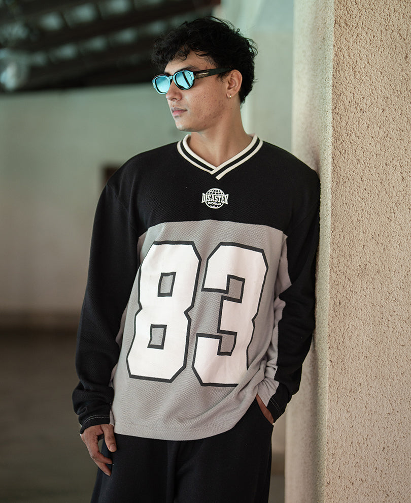 Grey & Black Printed T-Shirt