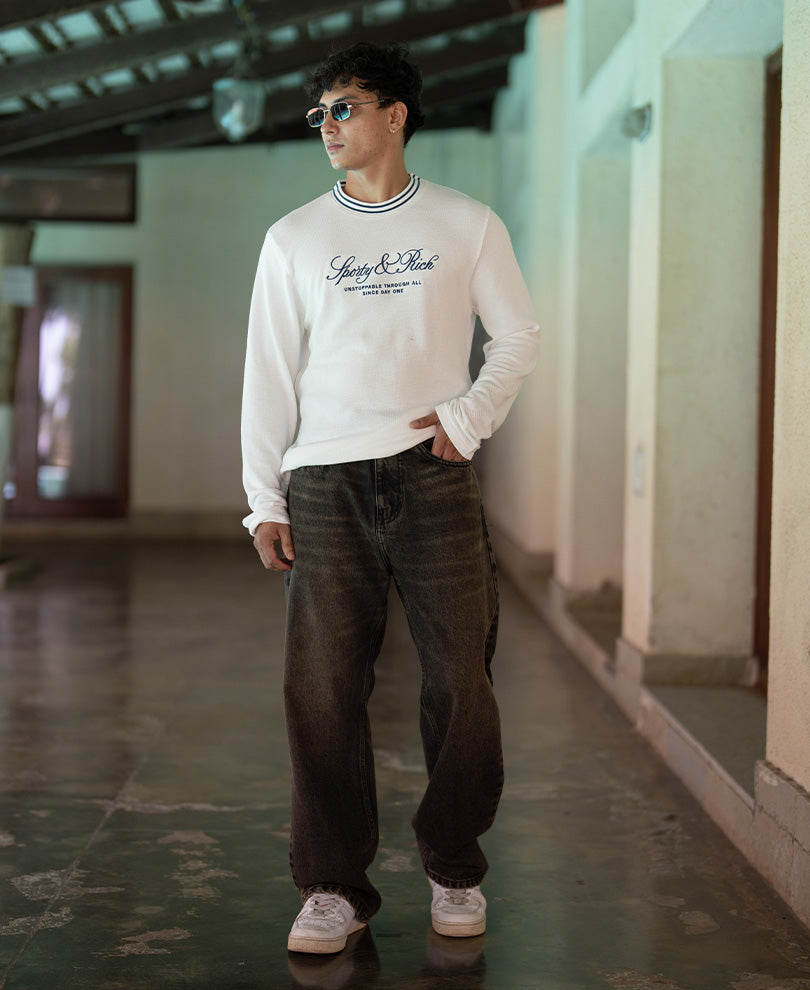 Tinted Black Baggy Jeans