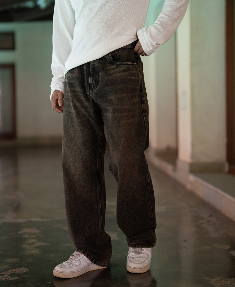 Tinted Black Baggy Jeans