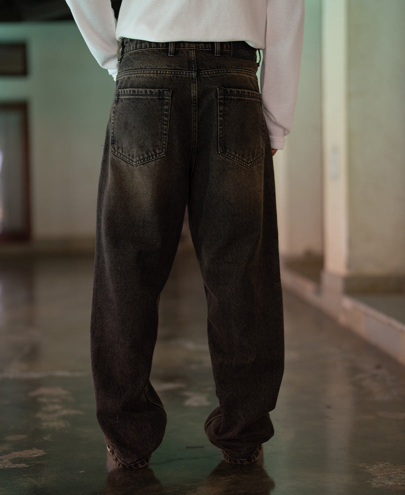 Tinted Black Baggy Jeans
