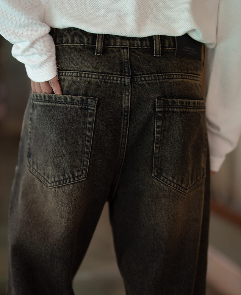 Tinted Black Baggy Jeans