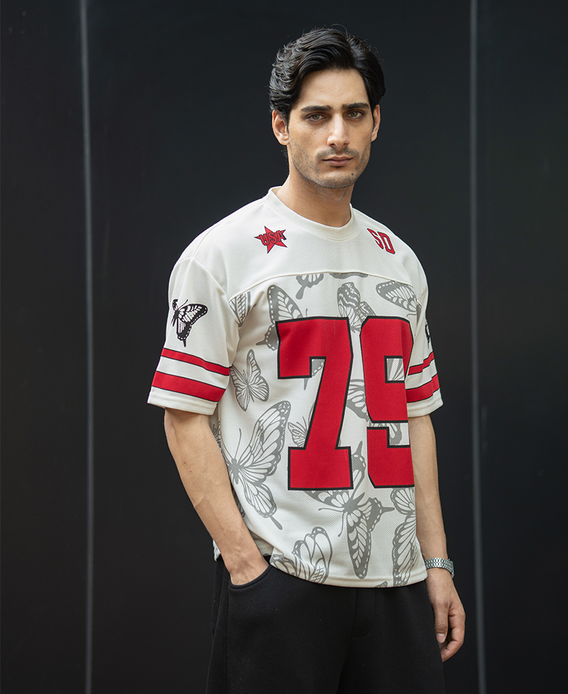 Off White Butterfly Print Jersey T-Shirt