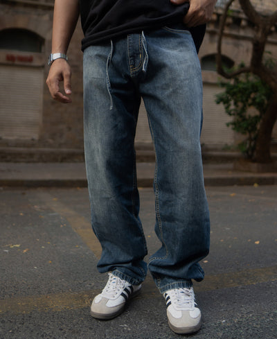 Dark Blue Baggy Fit Denim Jeans