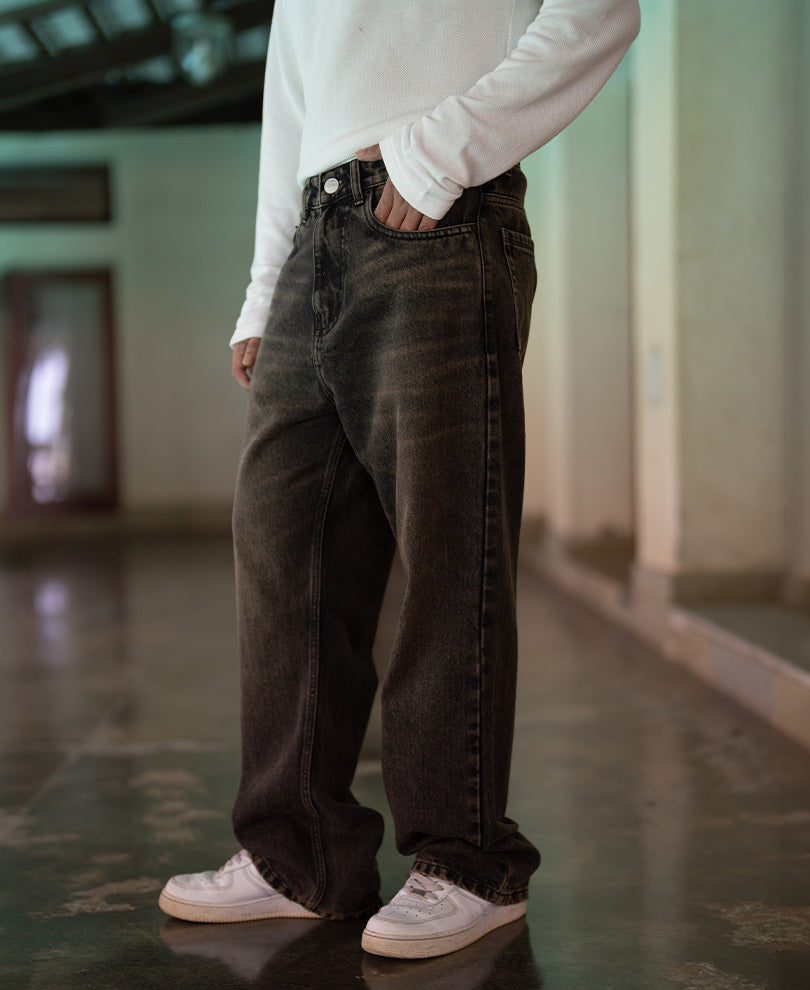 Tinted Black Baggy Jeans