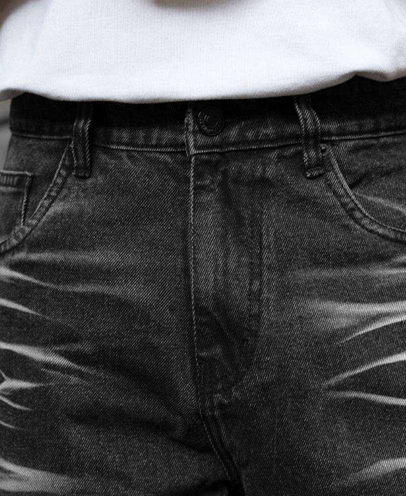 Dark Grey Washed Baggy Jeans