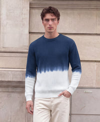 Navy Ombre Knit T-Shirt 100% Cotton