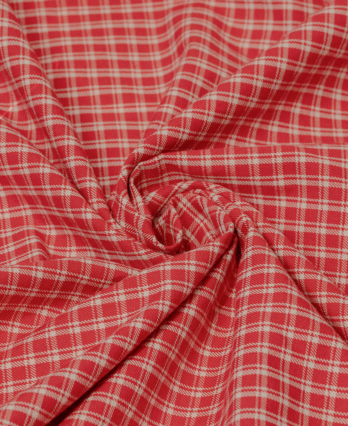 Red Embroidered Micro Checks Shirt