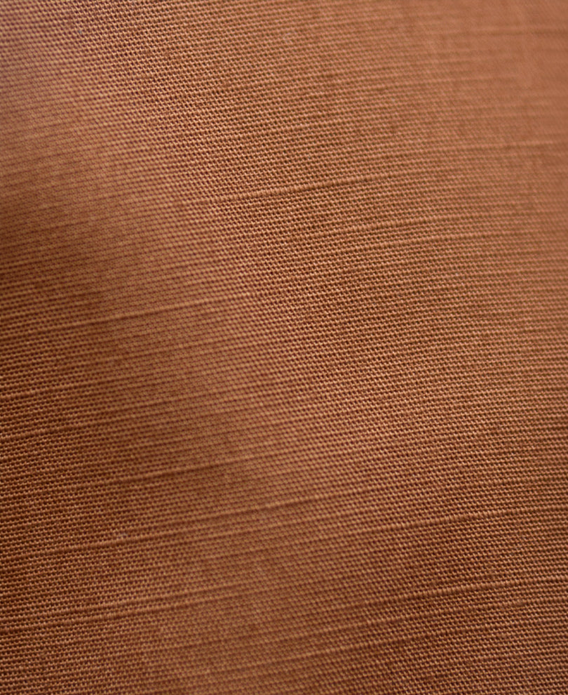 Brown Applique Embroidery Shirt 100% Cotton