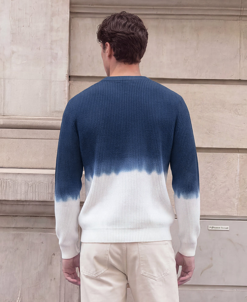Navy Ombre Knit T-Shirt 100% Cotton