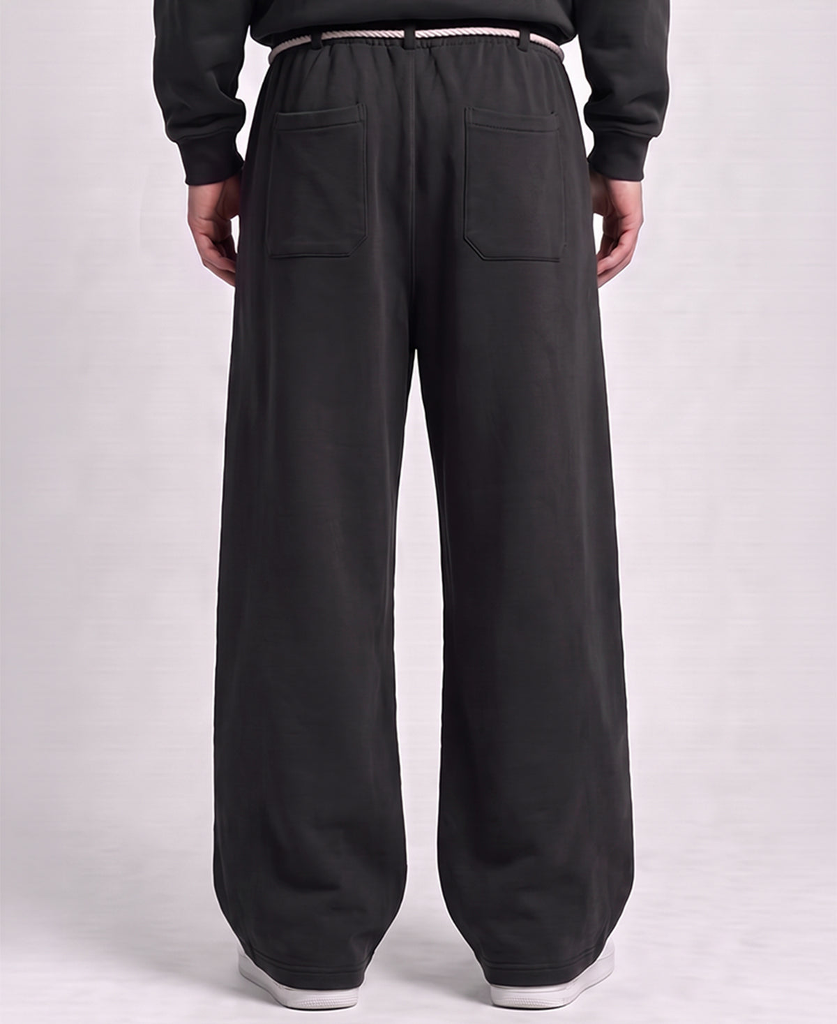 Black Paneled Baggy Trackpant