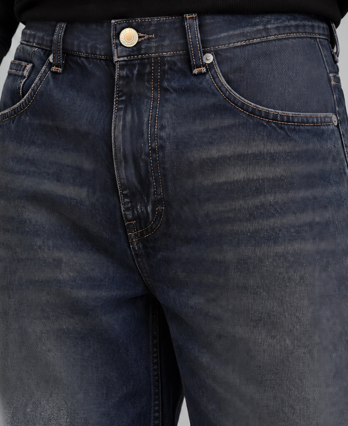 Mid Blue Washed Baggy Fit Jeans