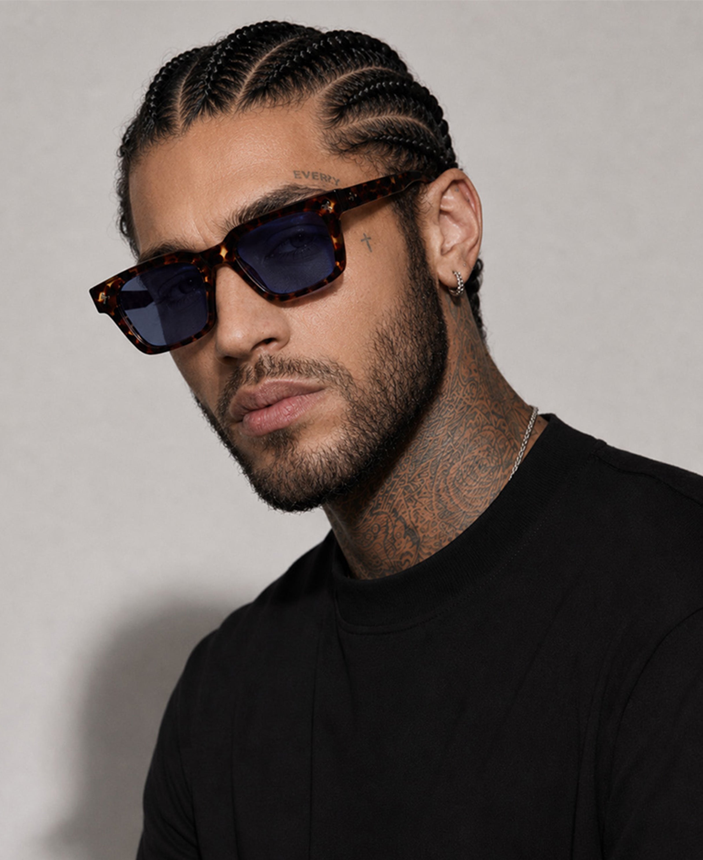 Brown Rectangular Sunglasses