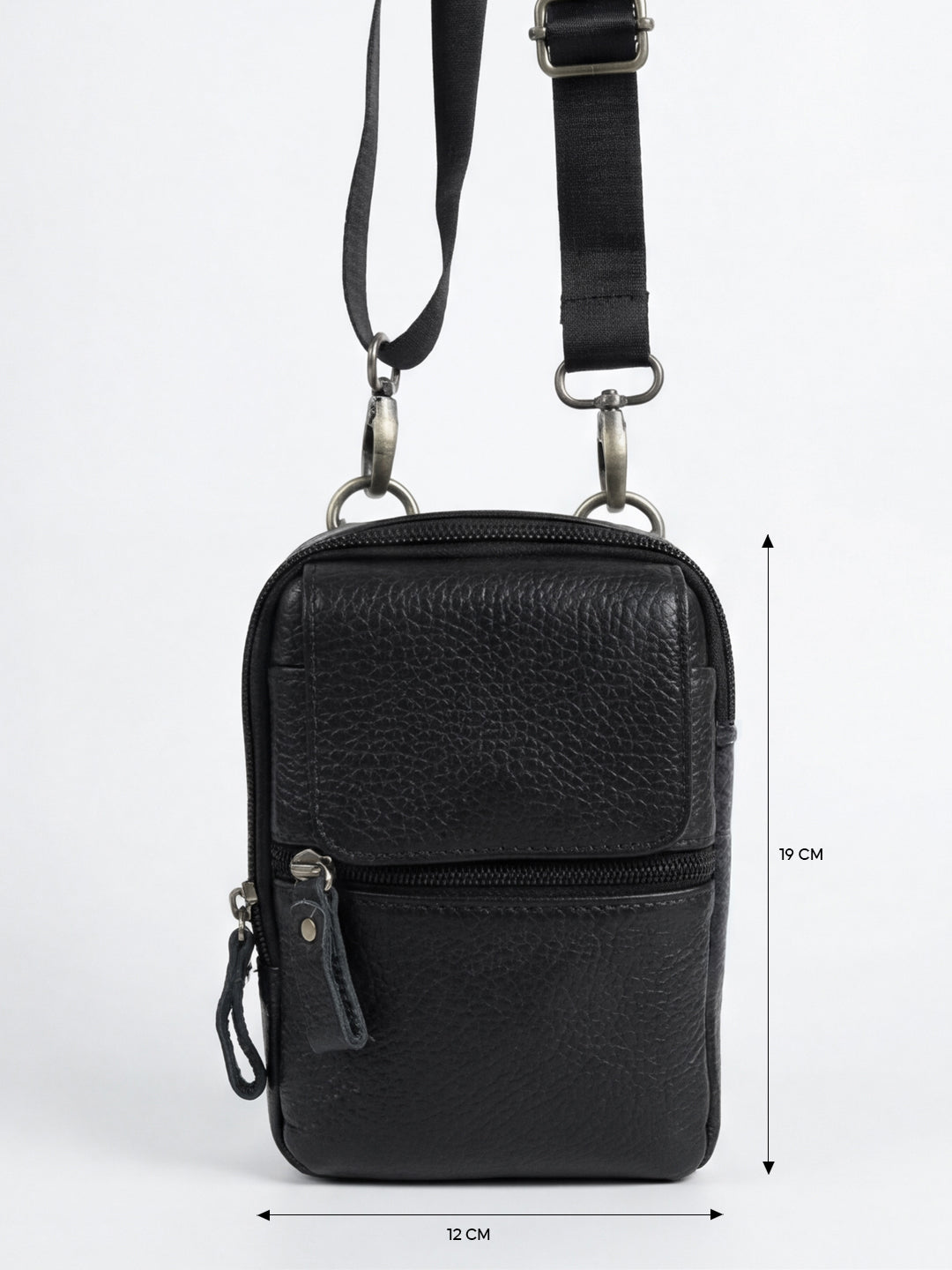 Black Leather Crossbody Bag
