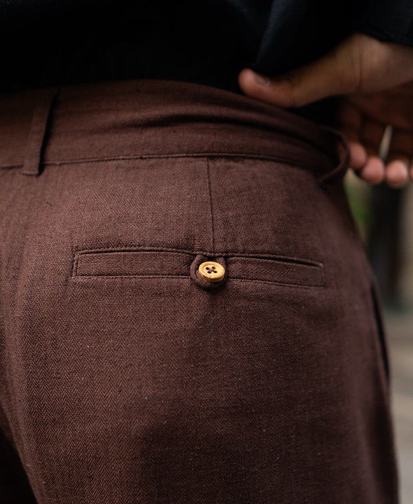 Dark Brown Linen Pant.