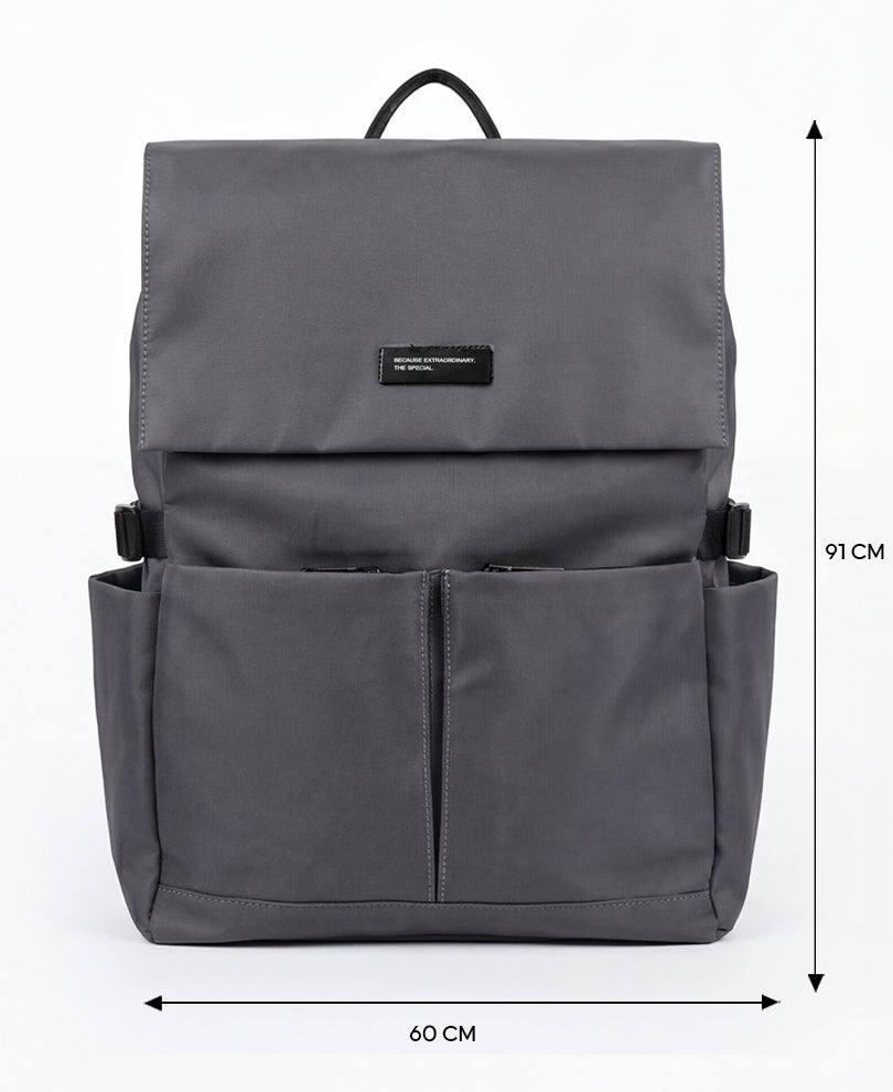Grey Multipockets Backpack