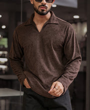Forest Brown Regular Fit Full Sleeves Tshirt.