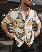 Multi Colour Abstract Print Oversized Half Sleeves Shirt.