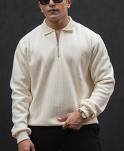 Off-White Regular Fit Structured Full Sleeves T-Shirt.