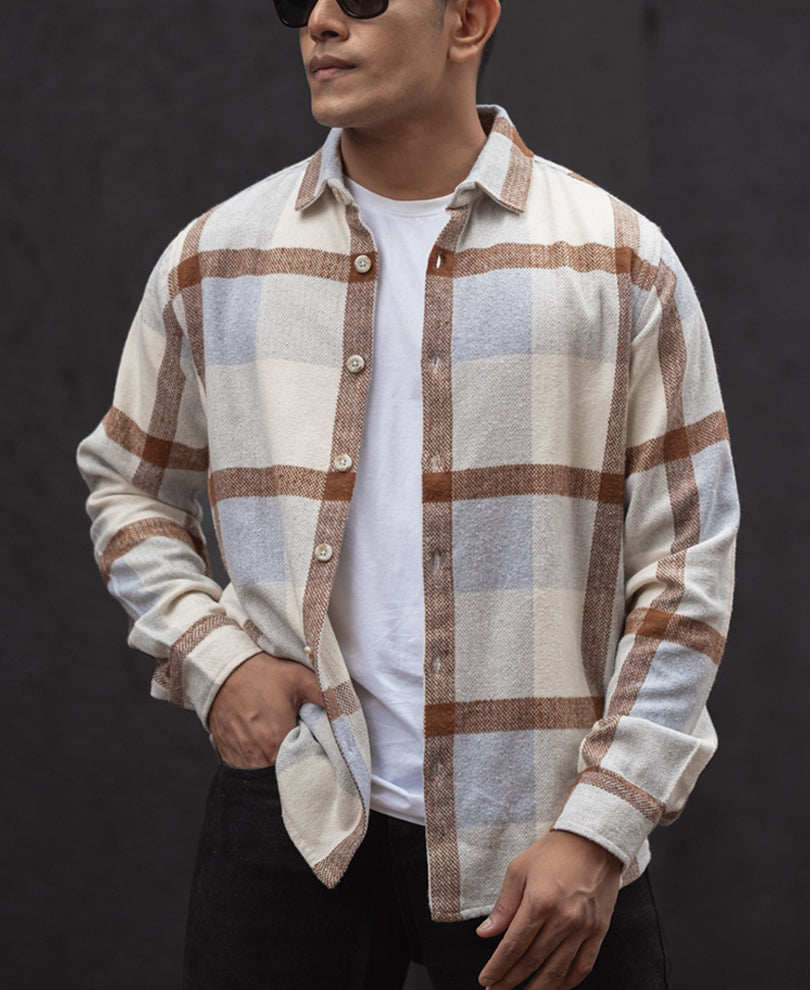 Multi Colour Checks Regular Fit Full Sleeves Shirt.