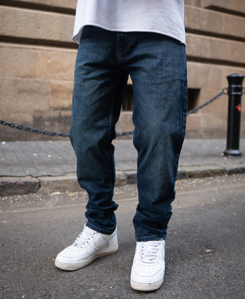 Dark Indigo Regular Fit Basic Denim Jeans.